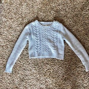 Grey crochet cropped sweater